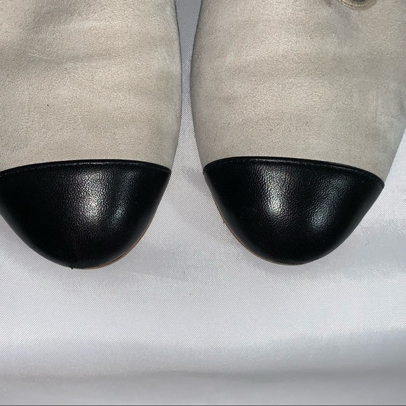 CHANEL size 35.5 cream suede cap toe CHUKKA BOOTIES - Picture 4 of 12